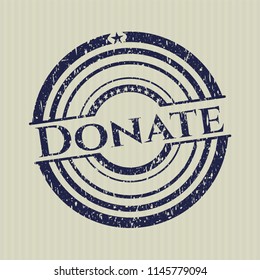 Blue Donate distressed grunge stamp