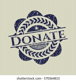 Blue Donate grunge stamp