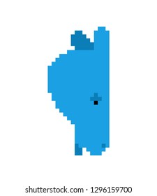 Blue donkey icon pixel art democrat party. Sign USA political party America
