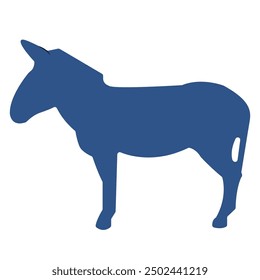 Blue donkey representing the Democratic Party of USA. Democracy vote concept. Element for print, banner, card, brochure or logo