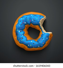 blue donut on dark background