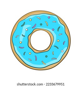 Blauer Donut auf weißem Hintergrund