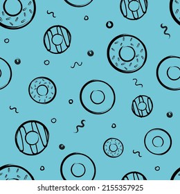 Blue Donut Wallpaper Repeat Seamless Pattern