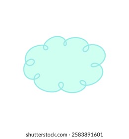 Blue doodle cloud icon. Hand draw. Vector.
