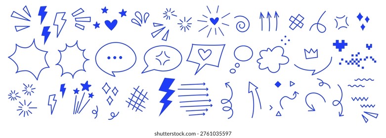 Icono doodle azul sobre
