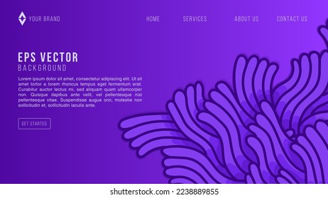 Blue Doodles Web Design Abstract Background EPS Vector For Website, Landing Page, Home Page, Web Page