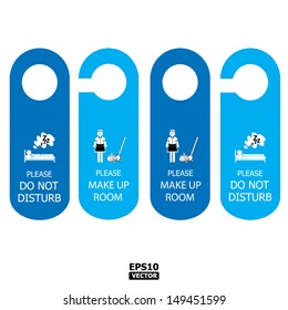 Blue Door Hanger Tags for Room in Home, Hotel, Resort - EPS10 Vector