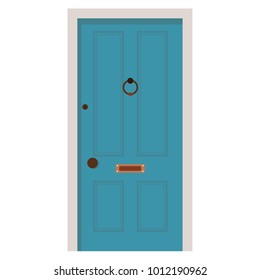 Blue door vector. free space for text. wallpaper. background.