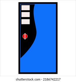 Blue door's line icon vector design template and illustration with editable stroke