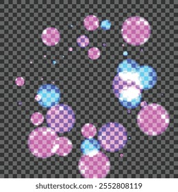 Vetor Transparente De Plano De Fundo De Ponto Azul. Textura da Faixa de Opções Confete. Ilustração Vintage. Cartão Mágico Ponto Rosa. Festa de Borrão.