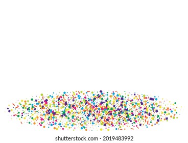 Blue Dot Birthday Texture. Serpentine Confetti Illustration. Green Invitation Round Background. Pink Celebrate Circle.