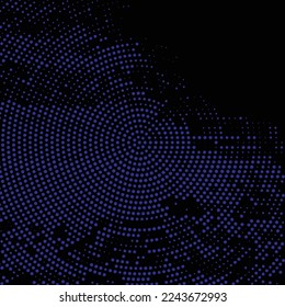 Blue dot and black abstract background