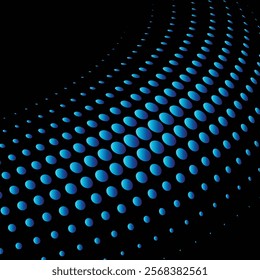 Blue dot and black background