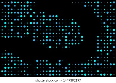 Blue Dot Bubbles isolated in black background. Dot bubbles on abstract background. Usable for design background - Vector Illustration