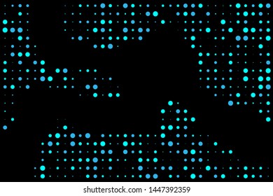 Blue Dot Bubbles isolated in black background. Dot bubbles on abstract background. Usable for design background - Vector Illustration