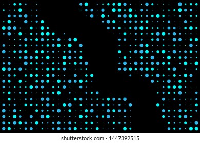 Blue Dot Bubbles isolated in black background. Dot bubbles on abstract background. Usable for design background - Vector Illustration