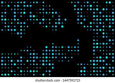 Blue Dot Bubbles isolated in black background. Dot bubbles on abstract background. Usable for design background - Vector Illustration