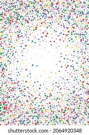 Blue Dot Celebrate Texture. Round Cover Background. Yellow Celebration Circle. Red Square Confetti Illustration.