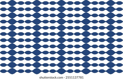 plano de fundo abstrato de ligação de cadeia de pontos azul com repetição contínua como padrão de tira de linha horizontal, design de imagem completa para impressão de tecido