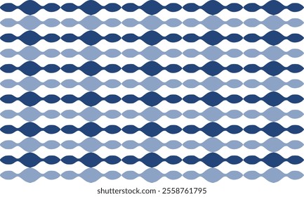 blue dot chain link abstract background with seamless repeat as horizontal row line strip pattern, replete image design for fabric printing