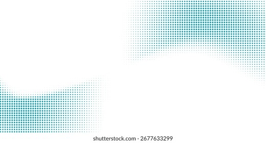 Fundo branco de meio-tom de cor de ponto azul. Design simples de padrão de pontos escalonados. Estilo de arte pop cômica moderno.