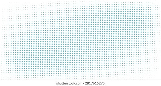 Blue dot color halftone white background. Simple staggered dots pattern design.