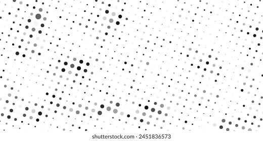 Blue Dot Gradient Banner Seamless Pattern on White Background.