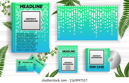 blue dot line abstract background template ready for printing book cover, business card, disc album cover, flyer. vector illustration download file in eps10