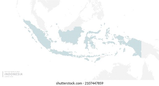 Eine blaue Punktkarte, die sich auf Indonesien konzentriert.