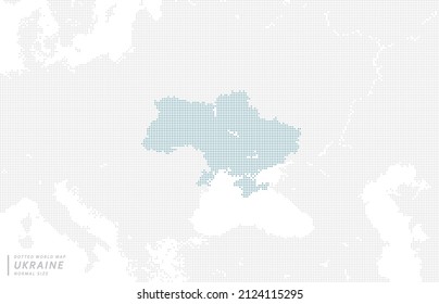 A blue dot map centered on Ukraine. 