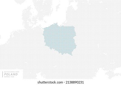 A blue dot map centered on Poland.