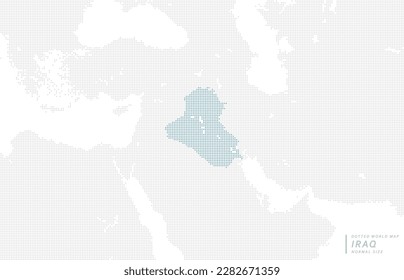 Eine blaue Punktkarte, die sich auf den Irak konzentriert. 