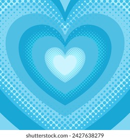 Blue with Dot Pattern Heart-shaped Tunnel Background
