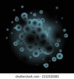 blue dot and vector design black background