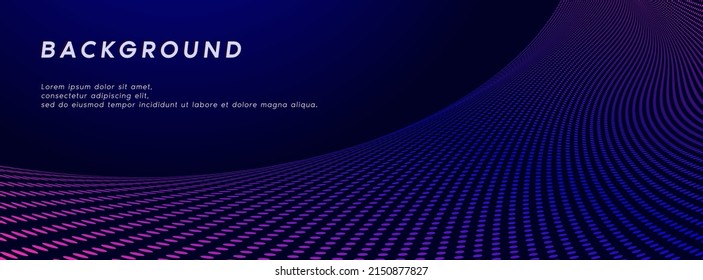 Blue dot wave textured perspective vector background banner template