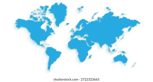 ponto azul mapa do mundo sobre fundo branco