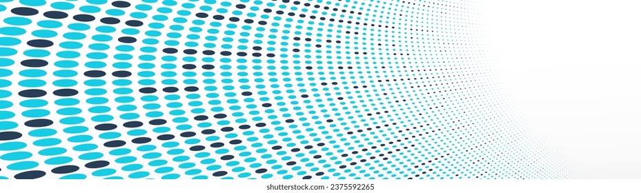 Puntos azules en el fondo abstracto del vector de perspectiva 3D, tema de información multimedia de internet, flujo de ondas de tecnología científica o plantilla de empresa en blanco para anuncios.