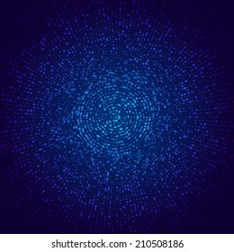 Blue dots background. Network concept. Vector illustration for graphic design.