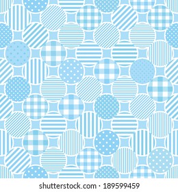 blue dots background with stripe, dots and plaid.