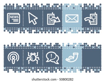 Blue-Dots-Bar mit Internet-Web-Icons Set 2