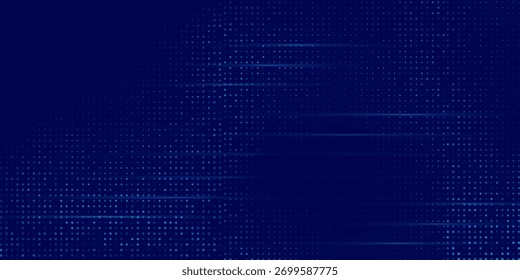 Pontos azuis Binary Data Software Programming Code Background. simples arte bom espaço abstrato fluxo neutural vetor