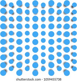 Blue dots and black shadow vector background.