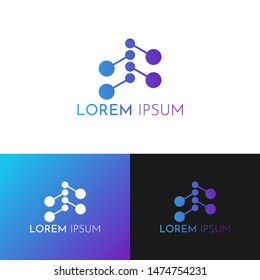 blue dots logo with modern concept for tech company