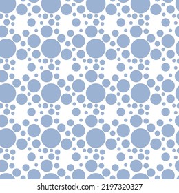 Blue dots seamless pattern vector. Circle shapes geometric backdrop illustration. Wallpaper, graphic background, fabric, textile, print, wrapping paper or package design.