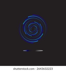 Blue Dots Spiral Pattern Design