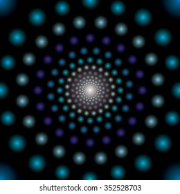 Blue dots vector background.