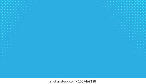 Blue dotted background. Abstract polka dot background with halftone dots design. Gradient halftone pop art retro style comic. Vector illustration for sale banner. Eps 10.