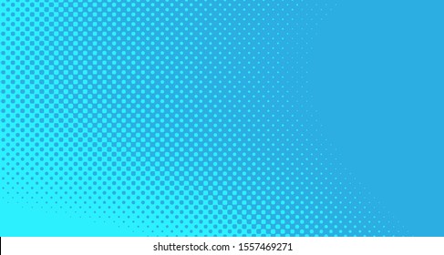 Blue dotted background. Abstract polka dot background with halftone dots design. Gradient halftone pop art retro style comic. Vector illustration for sale banner. Eps 10.