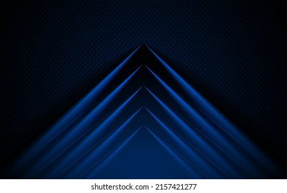 Blue dotted background and angle arrow overlap vector background on space for text and message artwork design.