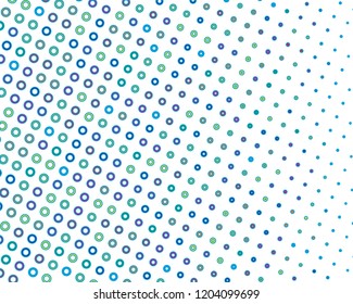 Blue dotted background. Digital gradient. Abstract backdrop with circles, point, dots. Halftone pattern. Futuristic panel Vector illustration